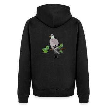 Vogel - Unisex Premium Bio Zip Hoodie - Schwarz - Hinten - Nico (187cm)