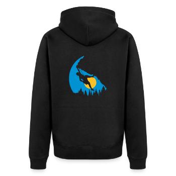 Trees Sun Climbing Silhouette - Unisex Premium Organic Zip Hoodie - black - Back - Nico (187cm)