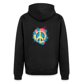 Symbole de la paix, de la liberté Signe de paix2 - Veste à capuche bio Premium Unisexe - noir - Dos - Nico (187cm)