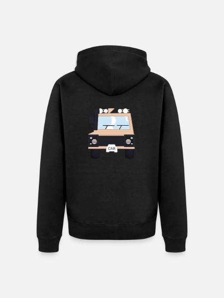 4x4 bush car - Unisex Premium Organic Zip Hoodie - black