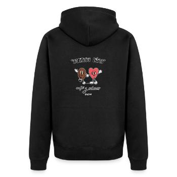 coffee and pampering for color background - Unisex Premium Organic Zip Hoodie - black - Back - Nico (187cm)