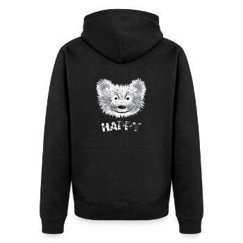 Happy Bear - Baby Bär Niedlich - Unisex Premium Bio Zip Hoodie - Schwarz - Hinten - Nico (187cm)