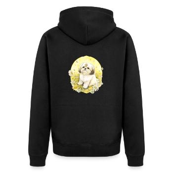 White litle dog - Veste à capuche bio Premium Unisexe - noir - Dos - Nico (187cm)