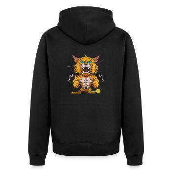 Kraks le tigre énervé - Veste à capuche bio Premium Unisexe - noir - Dos - Nico (187cm)