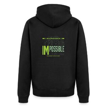 NOTHING IMPOSSIBLE - Unisex Premium Organic Zip Hoodie - black - Back - Nico (187cm)