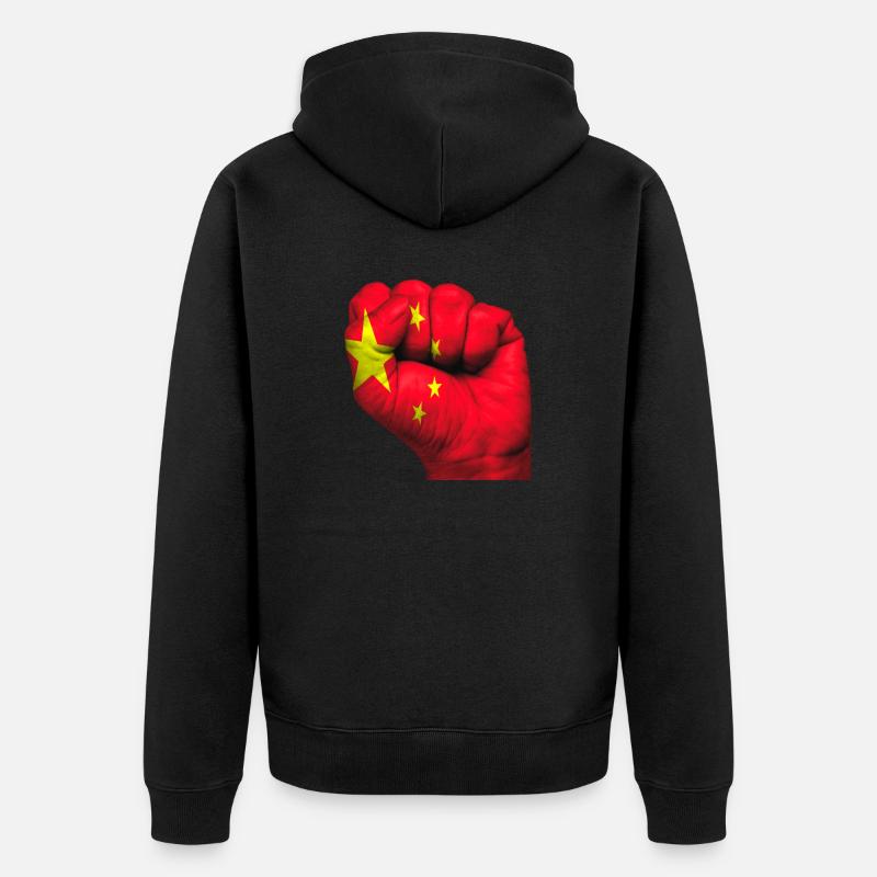 fisting Kina - Premium økologisk unisex-hettejakke - svart