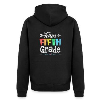 Équipe Élève enseignant de cinquième année Retour à l’école - Veste à capuche bio Premium Unisexe - noir - Dos - Nico (187cm)