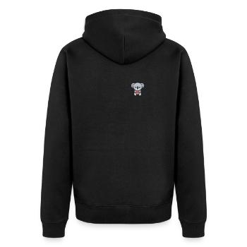 Koala isst Wassermelone Pocket - Unisex Premium Bio Zip Hoodie - Schwarz - Hinten - Nico (187cm)