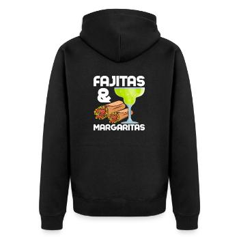 Fajitas & Margaritas Food Wrap Foodie Taco - Unisex Premium Bio Zip Hoodie - Schwarz - Hinten - Nico (187cm)