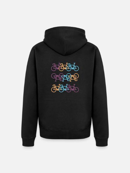 Fahrrad - Unisex Premium Bio Zip Hoodie - Schwarz