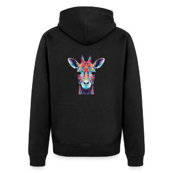 Psychedelic giraffe - Unisex Premium Organic Zip Hoodie - black - Back - Nico (187cm)