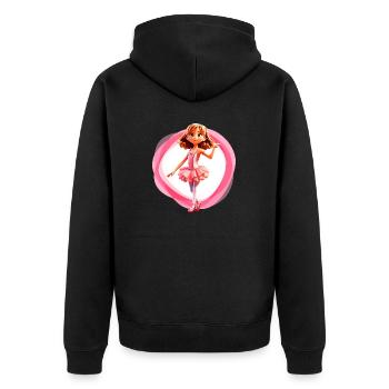Ballet fille rose - Veste à capuche bio Premium Unisexe - noir - Dos - Nico (187cm)