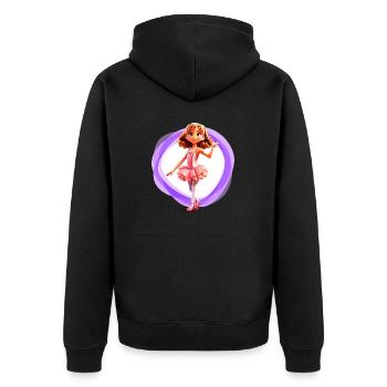 Ballet fille violette - Veste à capuche bio Premium Unisexe - noir - Dos - Nico (187cm)