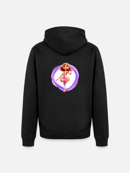 Ballet fille violette - Veste à capuche bio Premium Unisexe - noir