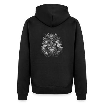 Scandinavie nordique rétro viking mythologie mystique - Veste à capuche bio Premium Unisexe - noir - Dos - Nico (187cm)