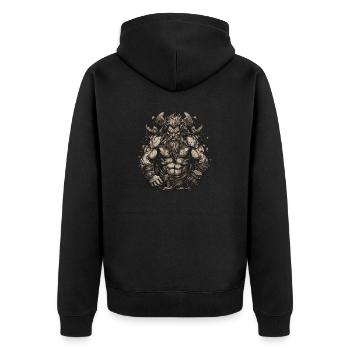 Scandinavie nordique rétro viking mythologie mystique - Veste à capuche bio Premium Unisexe - noir - Dos - Nico (187cm)