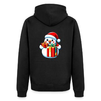 bonhomme de neige avec cadeaux - Veste à capuche bio Premium Unisexe - noir - Dos - Nico (187cm)