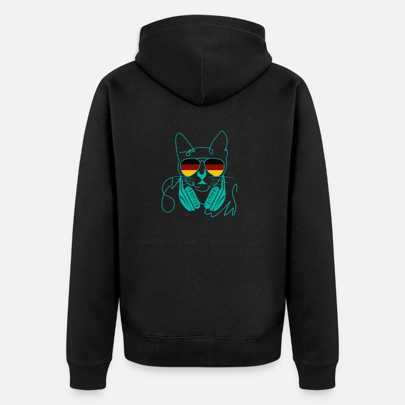 Chat cool - Veste à capuche bio Premium Unisexe - noir