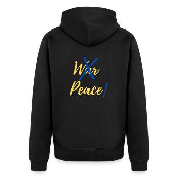 Arrêtez la guerre, faites la paix en Ukraine - Veste à capuche bio Premium Unisexe - noir - Dos - Nico (187cm)