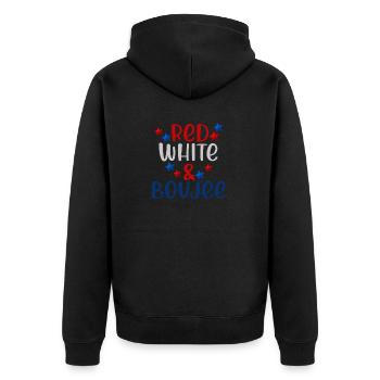 red white boujee 4th Of July America - Unisex Premium Organic Zip Hoodie - black - Back - Nico (187cm)