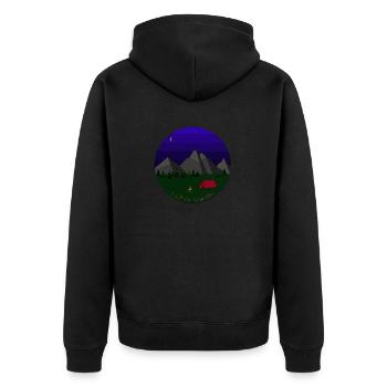 J’adore le camping - Veste à capuche bio Premium Unisexe - noir - Dos - Nico (187cm)