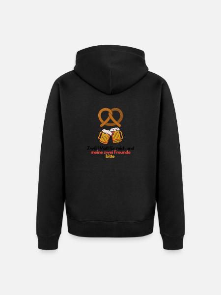 Bier auf den Wiesen - Unisex Premium Bio Zip Hoodie - Schwarz
