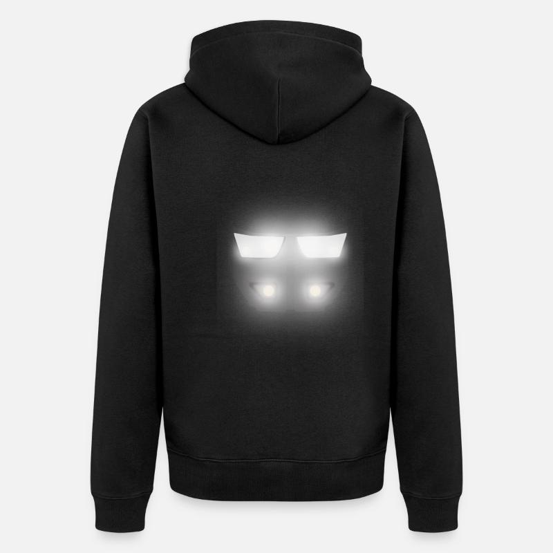 Traktor Scheinwerfer - Unisex Premium Bio Zip Hoodie - Schwarz
