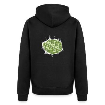 dobermann spruch vegetarier lieben quarter horse - Unisex Premium Bio Zip Hoodie - Schwarz - Hinten - Nico (187cm)