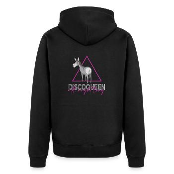 Esel ist discoqueen Dorfleben im Eselstall - Unisex Premium Bio Zip Hoodie - Schwarz - Hinten - Nico (187cm)