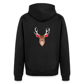 Deerhead in autumn Deer Antlers Goat Fawn 3 - Unisex Premium Organic Zip Hoodie - black - Back - Nico (187cm)