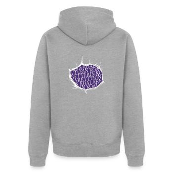 dog grausamkeit niedlich naturschutz geburtstag - Unisex Premium Bio Zip Hoodie - Grau meliert - Hinten - Nico (187cm)