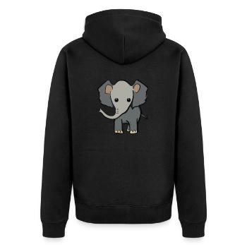 Idée cadeau d’illustration d’éléphant - Veste à capuche bio Premium Unisexe - noir - Dos - Nico (187cm)