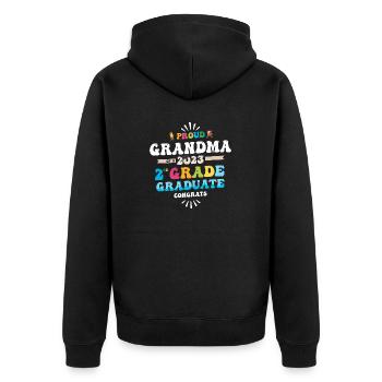 Proud Grandma of a 2nd Grade Class of 2023 - Unisex Premium Organic Zip Hoodie - black - Back - Nico (187cm)
