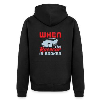 WENN DER RENNWAGEN KAPUTT IST - Unisex Premium Bio Zip Hoodie - Schwarz - Hinten - Nico (187cm)