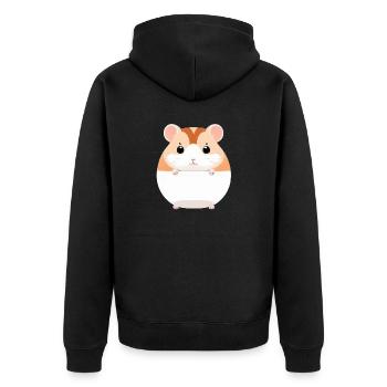 Mignon Dessin Animé Hamster Love Pet 18 - Veste à capuche bio Premium Unisexe - noir - Dos - Nico (187cm)