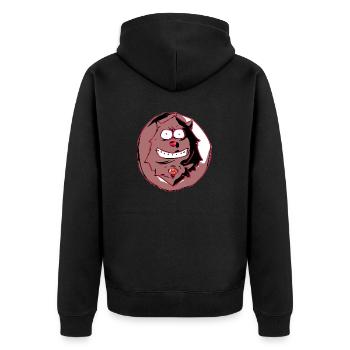 Molu the smart bear - Unisex Premium Organic Zip Hoodie - black - Back - Nico (187cm)