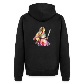 Princess Watercolors Gorgeous - Unisex Premium Organic Zip Hoodie - black - Back - Nico (187cm)