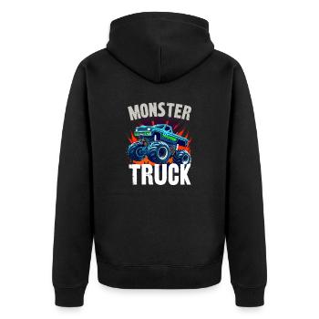 Monstertruck - Unisex Premium Bio Zip Hoodie - Schwarz - Hinten - Nico (187cm)