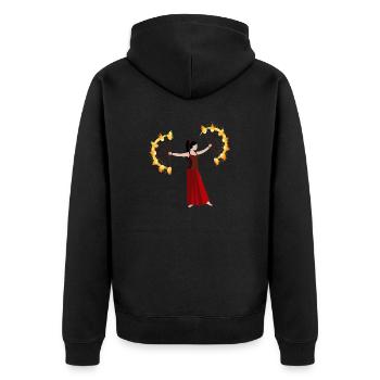 Dancing Dance Music - Unisex Premium Bio Zip Hoodie - Schwarz - Hinten - Nico (187cm)