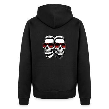 Tête de biker en costume - Veste à capuche bio Premium Unisexe - noir - Dos - Nico (187cm)