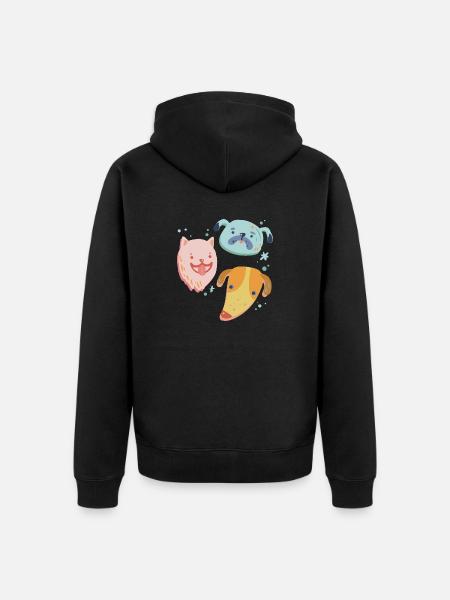 Hund - Unisex Premium Bio Zip Hoodie - Schwarz