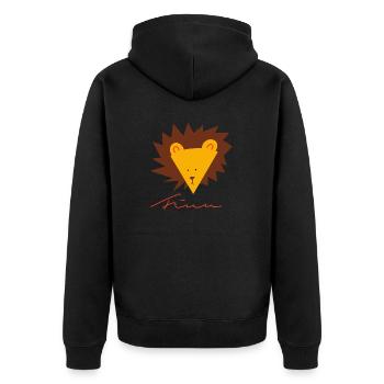 Finn - Unisex Premium Bio Zip Hoodie - Schwarz - Hinten - Nico (187cm)
