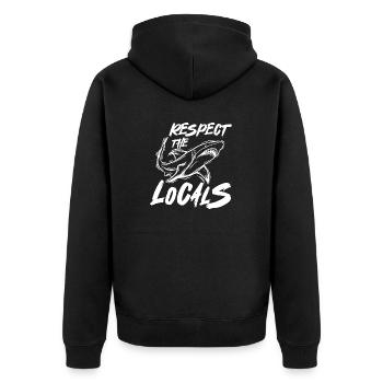 Surfing Surfboard Surfer Wassersport - Unisex Premium Bio Zip Hoodie - Schwarz - Hinten - Nico (187cm)