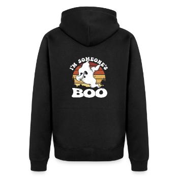 Drôle de chemise fantôme d’Halloween - Je suis le boo de quelqu’un - Veste à capuche bio Premium Unisexe - noir - Dos - Nico (187cm)