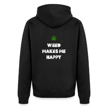 l’herbe me rend heureux cannabis marijuana - Veste à capuche bio Premium Unisexe - noir - Dos - Nico (187cm)