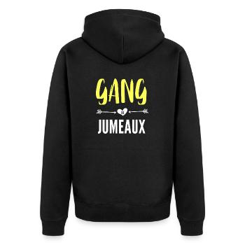 gang de jumeaux - Veste à capuche bio Premium Unisexe - noir - Dos - Nico (187cm)
