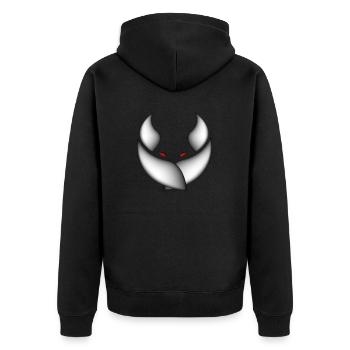 Demonic - Unisex Premium Bio Zip Hoodie - Schwarz - Hinten - Nico (187cm)