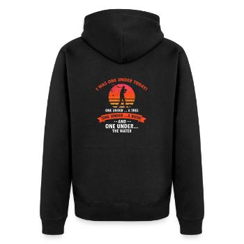 I Was One Under Today! Funny Golf Player T-Shirt - Unisex Premium Organic Zip Hoodie - black - Back - Nico (187cm)