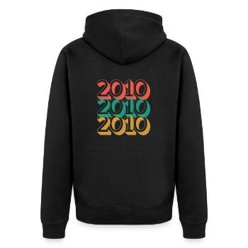 Anniversaire année 2010 / Vintage 2010 - Veste à capuche bio Premium Unisexe - noir - Dos - Nico (187cm)