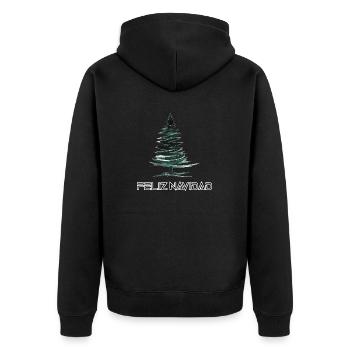 Merry Christmas , Feliz Navidad , Frohe Weihnachte - Unisex Premium Organic Zip Hoodie - black - Back - Nico (187cm)